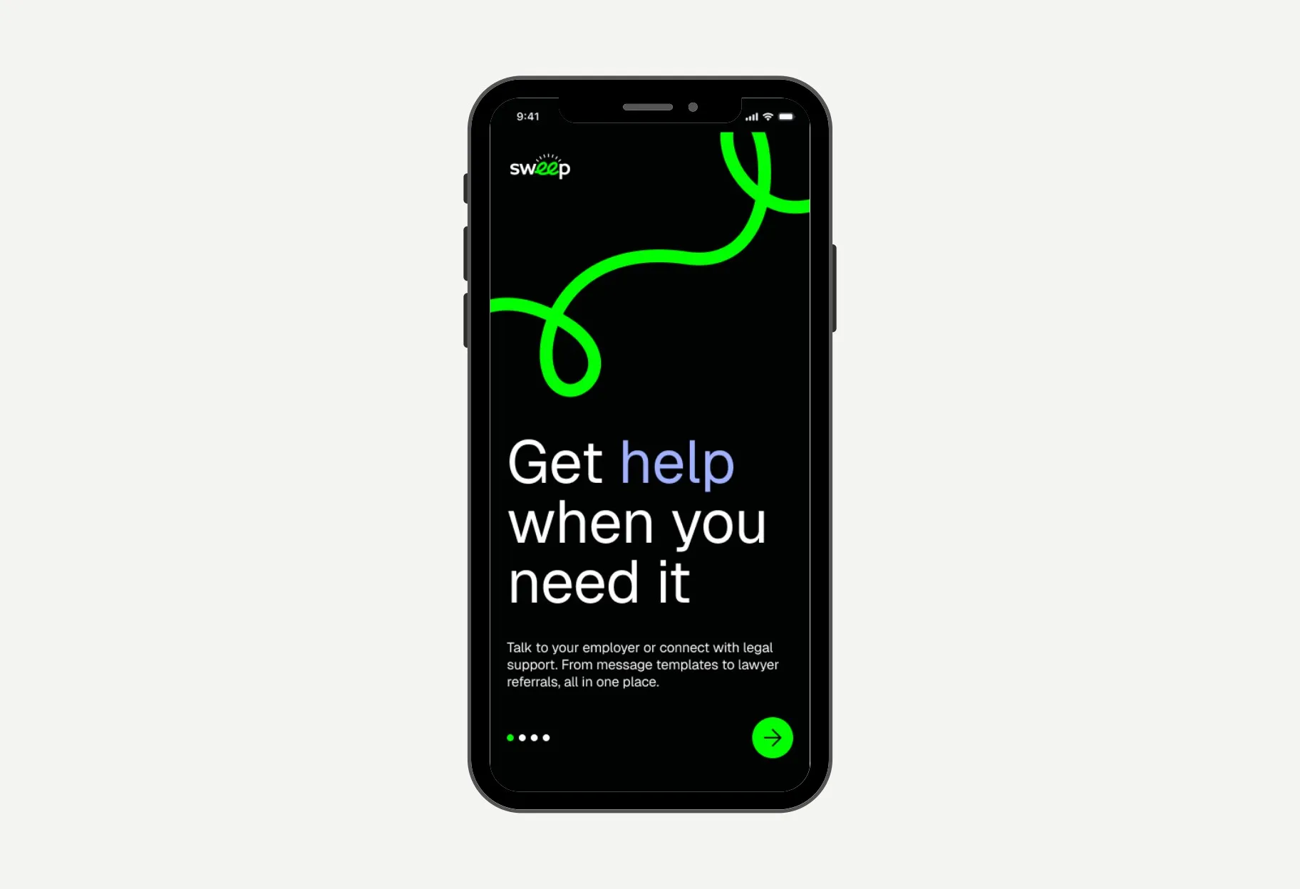 The Sweep app on a phone